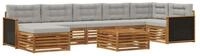 vidaXL Gartenlounge-Set Outdoor-Sofagarnitur 8 stk. Nat&uuml;rlich und Hellgrau,...
