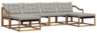 vidaXL Gartenlounge-Set Outdoor-Sofagarnitur 6 stk. Nat&uuml;rlich und Hellgrau,...