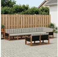 vidaXL Gartenlounge-Set vidaXL Outdoor-Sofagarnitur 8 stk. Nat&uuml;rlich und...