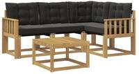 vidaXL Gartenlounge-Set Outdoor-Sofagarnitur 5 stk. Wei&szlig; und Schwarz, (5-tlg)