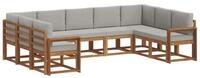 vidaXL Gartenlounge-Set Outdoor-Sofagarnitur 9 stk. Nat&uuml;rlich und Hellgrau,...
