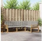 vidaXL Gartenlounge-Set vidaXL Outdoor-Sofagarnitur 4 stk. Wei&szlig; und Hellgrau