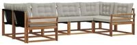 vidaXL Gartenlounge-Set Outdoor-Sofagarnitur 6 stk. Nat&uuml;rlich und Hellgrau,...