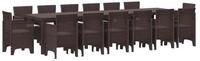 vidaXL Loungeset vidaXL Garten Essgruppe 15 stk. Braun Polt Rattan