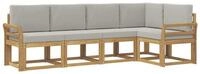 vidaXL Gartenlounge-Set Outdoor-Sofagarnitur 5 stk. Wei&szlig; und Hellgrau, (5-tlg)