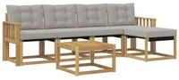 vidaXL Gartenlounge-Set Outdoor-Sofagarnitur 6 stk. Wei&szlig; und Hellgrau, (6-tlg)