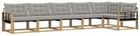vidaXL Gartenlounge-Set Outdoor-Sofagarnitur 6 stk. Wei&szlig; und Hellgrau, (6-tlg)
