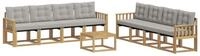 vidaXL Gartenlounge-Set Outdoor-Sofagarnitur 9 stk. Wei&szlig; und Hellgrau, (9-tlg)