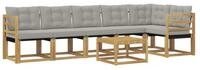 vidaXL Gartenlounge-Set Outdoor-Sofagarnitur 7 stk. Wei&szlig; und Hellgrau, (7-tlg)