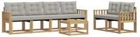 vidaXL Gartenlounge-Set Outdoor-Sofagarnitur 7 stk. Wei&szlig; und Hellgrau, (7-tlg)