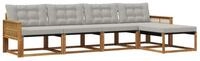 vidaXL Gartenlounge-Set Outdoor-Sofagarnitur 5 stk. Nat&uuml;rlich und Hellgrau,...