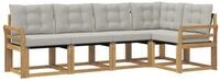 vidaXL Gartenlounge-Set Outdoor-Sofagarnitur 5 stk. Wei&szlig; und Hellgrau, (5-tlg)