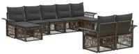 vidaXL Gartenlounge-Set Gartensofa-set 9 stk. Grau Poly-Rattan, (9-tlg)