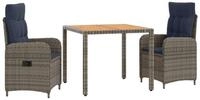 vidaXL Gartenlounge-Set Outdoortisch-Set 3 stk. PE Rattan und...