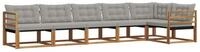 vidaXL Gartenlounge-Set Outdoor-Sofagarnitur 6 stk. Nat&uuml;rlich und Hellgrau,...