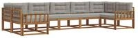 vidaXL Gartenlounge-Set Outdoor-Sofagarnitur 7 stk. Nat&uuml;rlich und Hellgrau,...