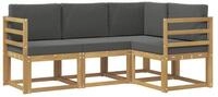 vidaXL Gartenlounge-Set Outdoor-Sofagarnitur 4 stk. Wei&szlig; und Anthrazit, (4-tlg)