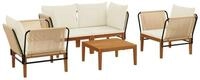 vidaXL Sofaelement 5 stk. Massives nholz & Seil Natur (5 St)