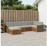 vidaXL Gartenlounge-Set vidaXL Outdoor-Sofagarnitur 6 stk. Nat&uuml;rlich und...