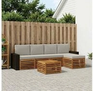 vidaXL Gartenlounge-Set vidaXL Outdoor-Sofagarnitur 6 stk. Nat&uuml;rlich und...