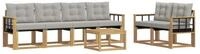 vidaXL Gartenlounge-Set Outdoor-Sofagarnitur 7 stk. Wei&szlig; und Hellgrau, (7-tlg)