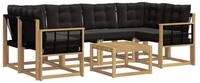 vidaXL Gartenlounge-Set Outdoor-Sofagarnitur 7 stk. Wei&szlig; und Schwarz, (7-tlg)