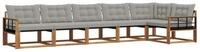 vidaXL Gartenlounge-Set Outdoor-Sofagarnitur 6 stk. Nat&uuml;rlich und Hellgrau,...