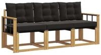 vidaXL Gartenlounge-Set Outdoor-Sofagarnitur 3 stk. Wei&szlig; und Schwarz, (3-tlg)