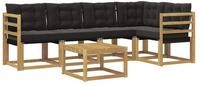 vidaXL Gartenlounge-Set Outdoor-Sofagarnitur 6 stk. Wei&szlig; und Schwarz, (6-tlg)