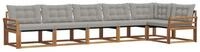 vidaXL Gartenlounge-Set Outdoor-Sofagarnitur 6 stk. Nat&uuml;rlich und Hellgrau,...