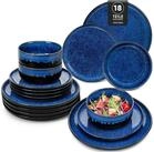 LuxusKollektion Tafelservice Geschirrset 6er 18teilig Steinzeug Blau...