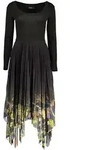Desigual Partykleid Elegantes langes Kleid mit Kontrastdetails im Morgengrauen-Look L