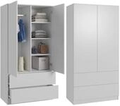 Beautysofa Kleiderschrank CLASSIC 90 cm 2-t&uuml;rig, grifflos (mit Kleiderstange...