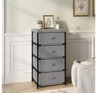 HOMCOM Kommode Sideboard mit Stahlrahmen (Set, 1 St., 1), 4 Schubladen, leicht,
