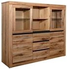 Massivmoebel24 Highboard MONTREUX (Massivholz), Wildeiche / Zerreiche 155x43x140