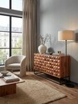 KADIMA DESIGN Kommode Sideboard 145x81x45 cm Massivholz / Metall Anrichte...