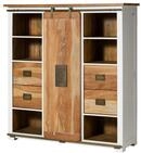 Massivmoebel24 Highboard RAILWAY Mango Massivholz wei&szlig; (Massivholz montiert...