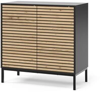 Vicco Kommode Eliza, Schwarz/Eiche, 80 x 81.2 cm mit 2 T&uuml;ren (1 St)
