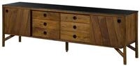Massivmoebel24 Sideboard LOS ANGELES Mango Massivholz braun / schwarz...