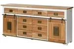 Massivmoebel24 Sideboard RAILWAY Mango Massivholz wei&szlig; (Massivholz montiert...