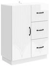 vidaXL Sideboard 66 x 34,5 x 87 cm Sideboard Wohnzimmer Schrank Hochglanz Wei&szlig;