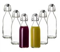BigDean Trinkflasche Glasflasche, Stabiler B&uuml;gelverschluss, Hochwertiges Glas,