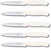 Victorinox Tafelmesser Swiss Classic Gem&uuml;semesser Set 10 cm Wellenschliff, 5er...