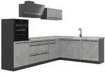 Vicco Winkelk&uuml;che R-Line, Beton/Anthrazit, 287 x cm ohne Arbeitsplatte grau
