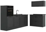 Vicco K&uuml;chenzeile R-Line, Anthrazit Landhaus/Anthrazit, 220 cm Arbeitsplatte