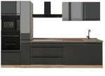 Vicco K&uuml;chenzeile R-Line, Anthrazit Hochglanz/Goldkraft Eiche, 310 cm ohne