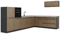Vicco Winkelk&uuml;che R-Line, Artisan-Eiche/Anthrazit, 327 x cm ohne Arbeitsplatte