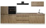 Vicco K&uuml;chenzeile R-Line, Artisan-Eiche/Wei&szlig;, 340 cm Arbeitsplatte Goldkraft...