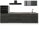 Vicco K&uuml;chenzeile R-Line, Anthrazit Hochglanz/Wei&szlig;, 280 cm Arbeitsplatte...