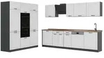 Vicco K&uuml;chenzeile R-Line, Wei&szlig; Landhaus/Anthrazit, 180 cm Arbeitsplatte...